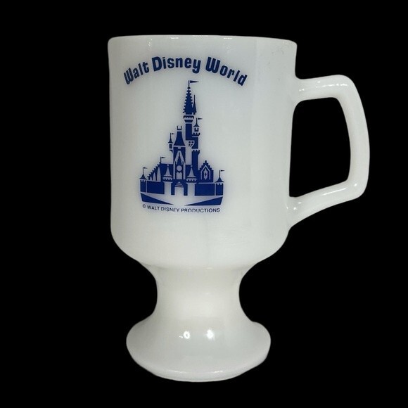 Walt Disney World Cinderellas Castle White Milk Glass Cappuccino Cup Unique Rare - Picture 1 of 8